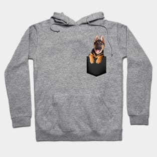 German Shepherd in Pocket Funny German Shepard Hoodie